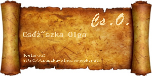 Császka Olga névjegykártya