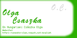 olga csaszka business card